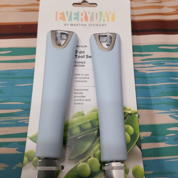 Martha Stewart 2-Piece Slotted Turner/Serving Spoon Set &Joie Sugar Skull Peeler - Picture 4 of 7